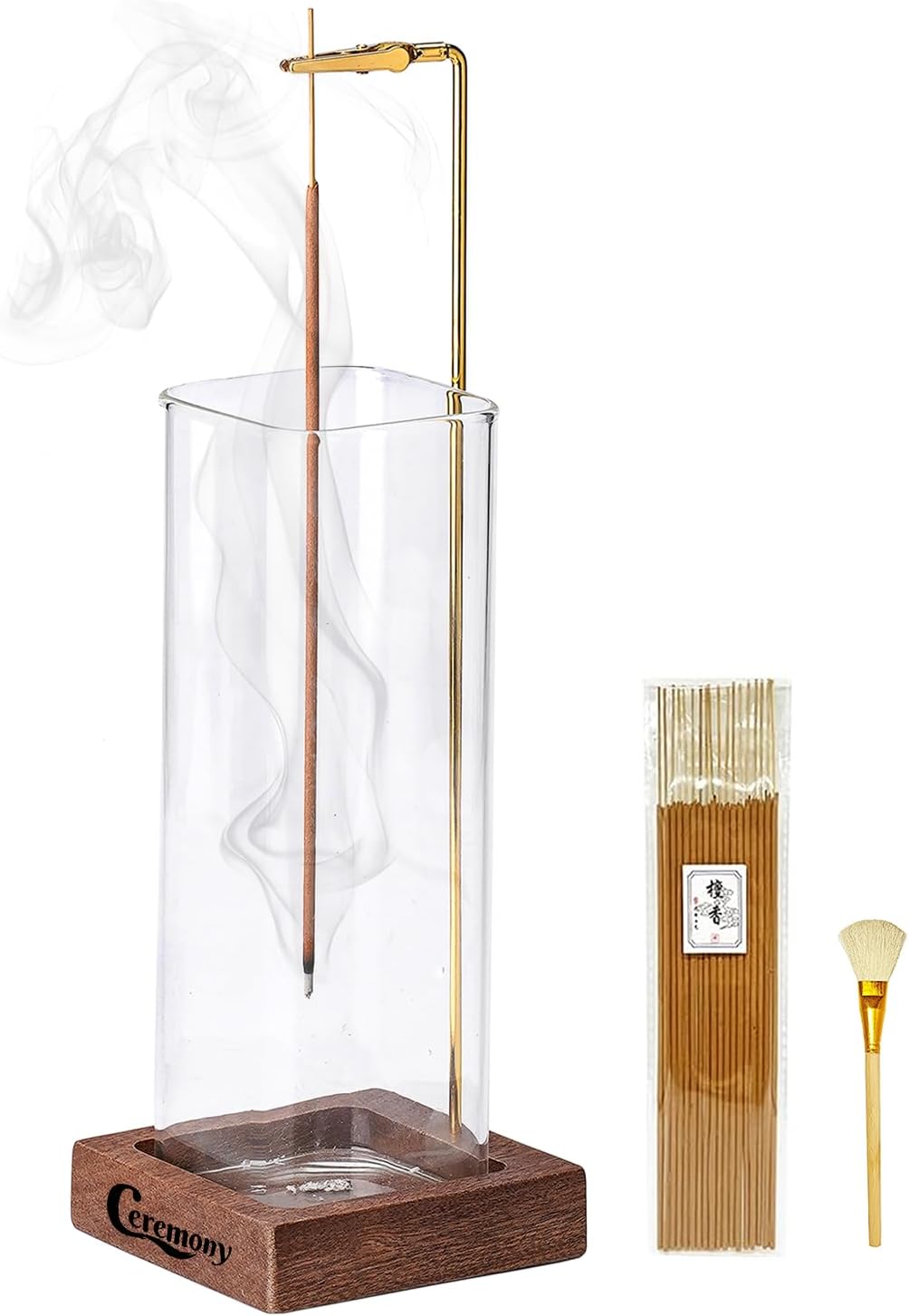 CEREMONY Incense Holder with Glass Ash Catcher