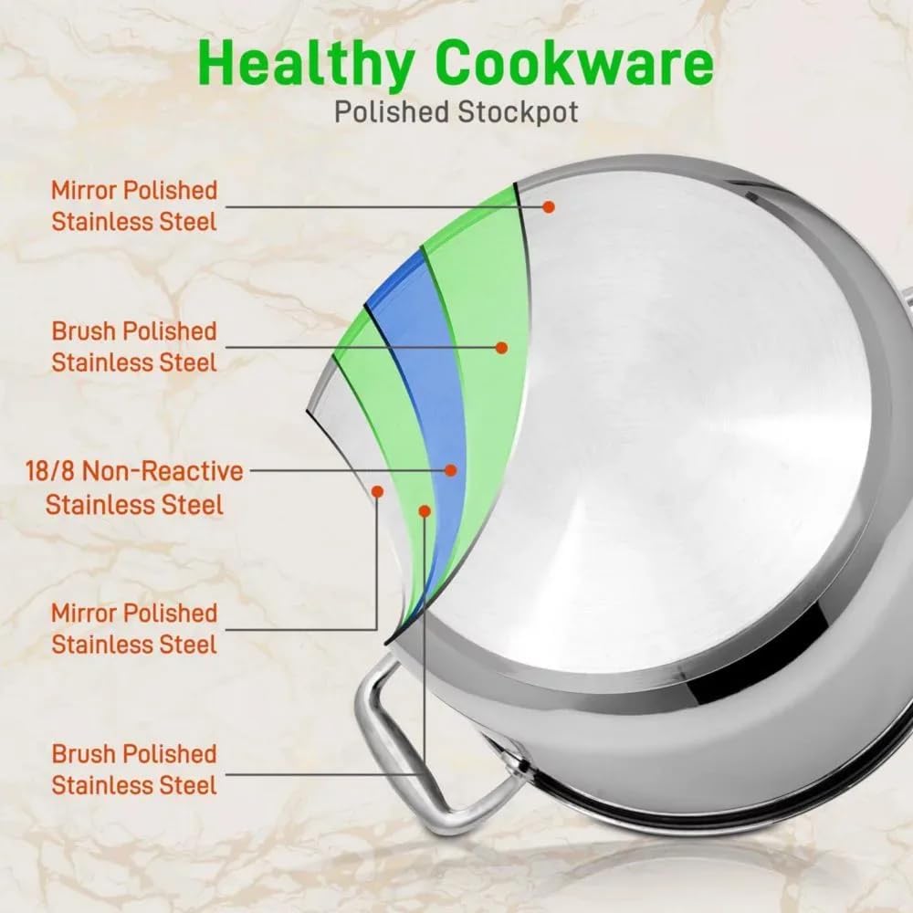 6 Quart Stainless Steel Stock Pot with Lid