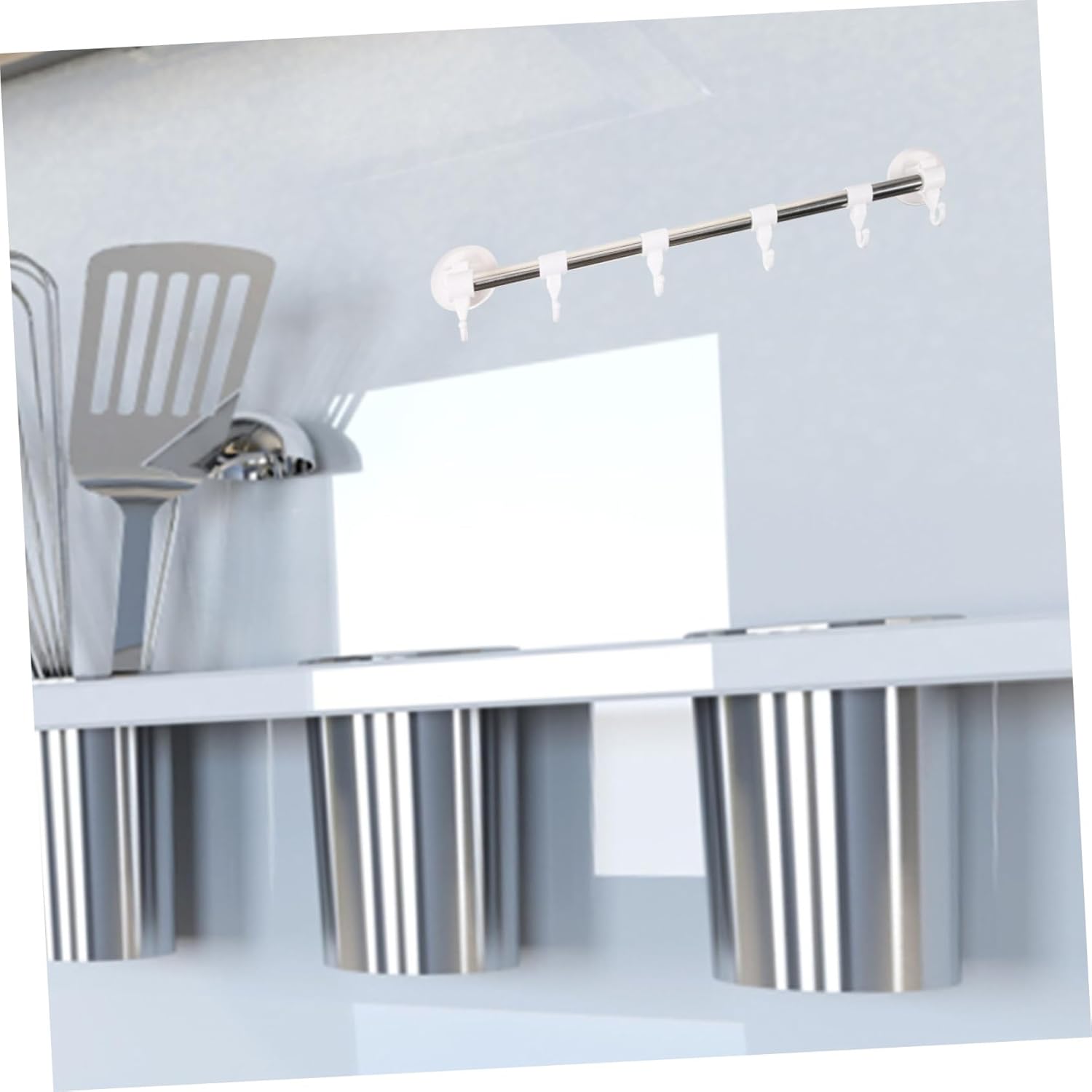 POPETPOP Adjustable Cup Towel Bar with Hooks