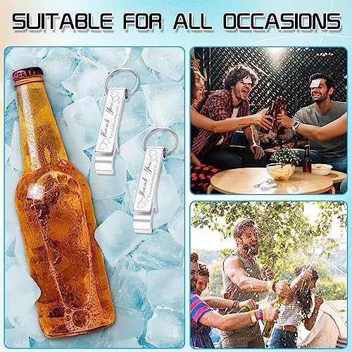 Dandat 100 Pcs Silver Bottle Opener Keychain Wedding Favors
