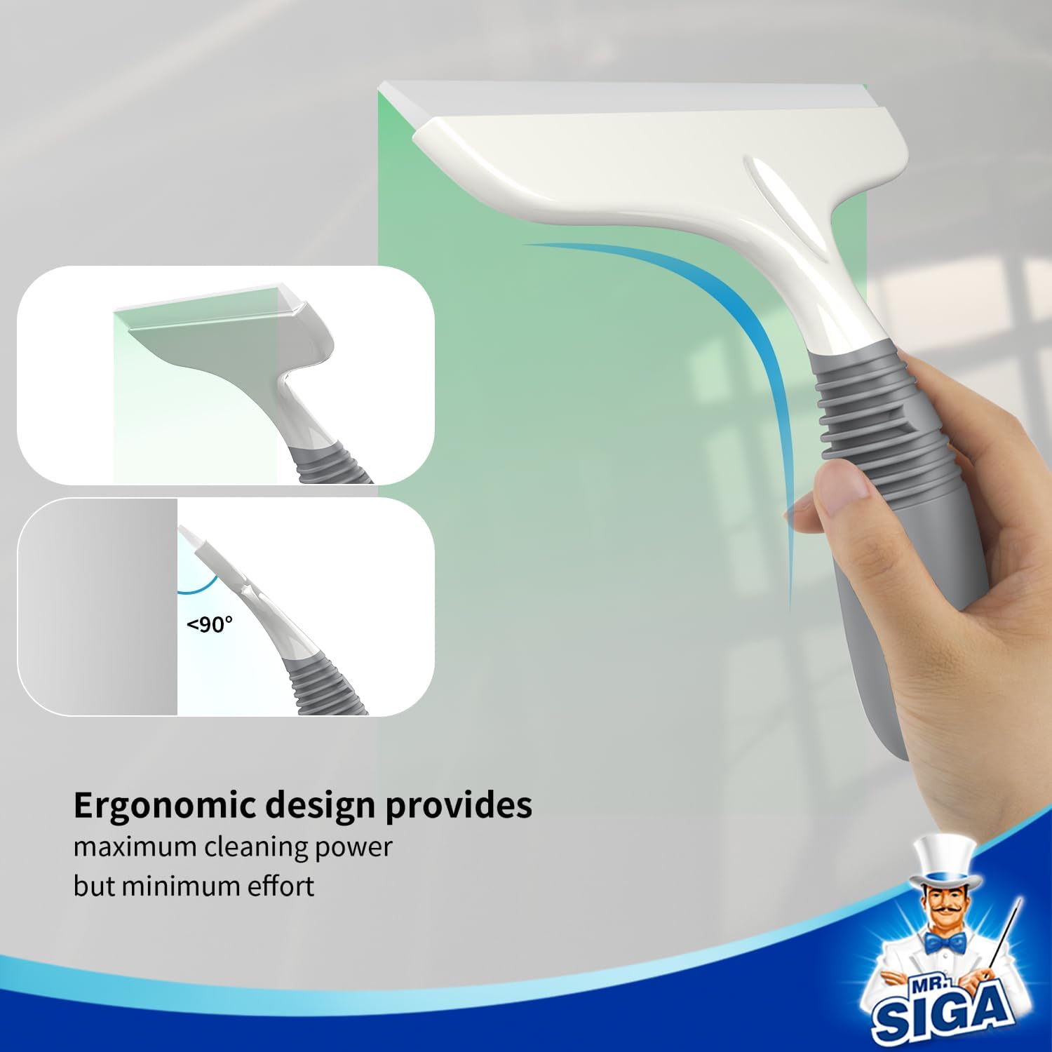 MRSIGA 10 Inch Multi-Purpose Squeegee with Suction Hook