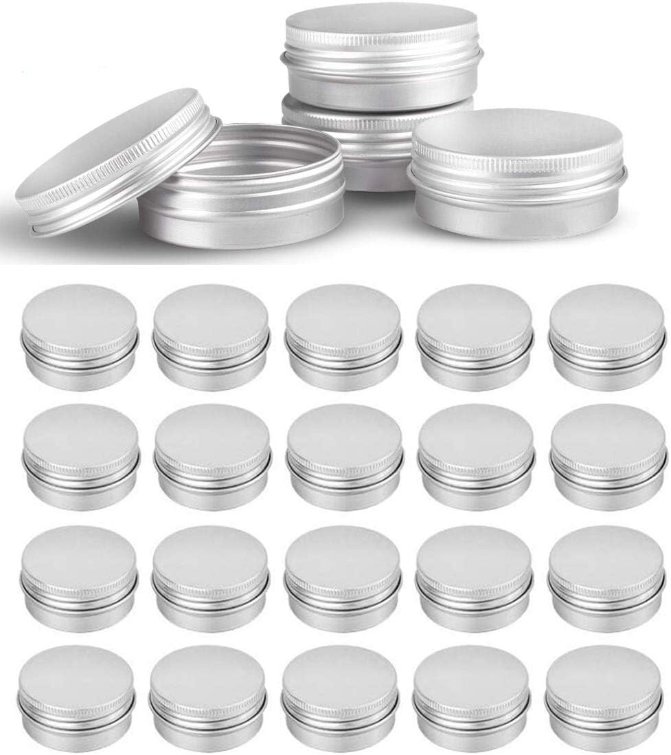 48 Pcs 1 Oz Silver Aluminum Food Storage Jars