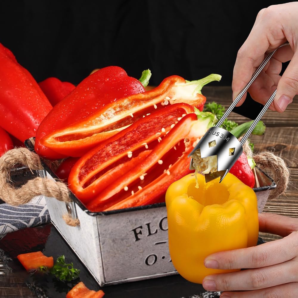 Red Bell Pepper Seed Corer 304 Stainless Steel 1 PCS