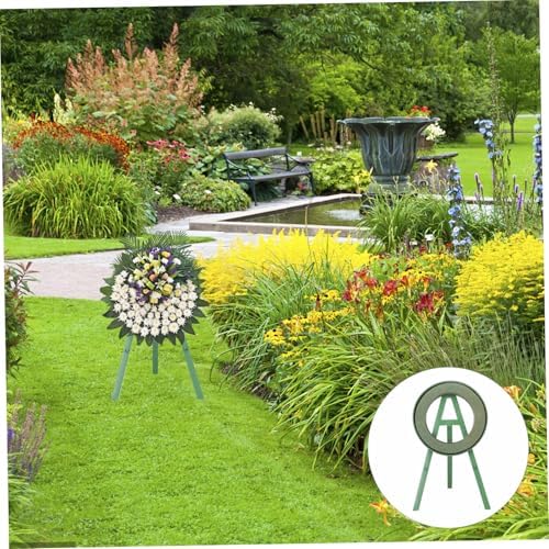 Fresh Flower Wreath Stand for Funeral Adjustable Tripod Display Rack