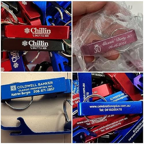 100pcs Personalized Aluminum Bottle Opener Keychain