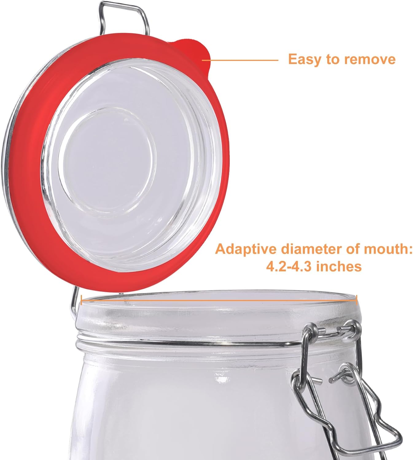 6pcs 45 Inch Silicone Jar Gaskets Replacement for Canning Lids
