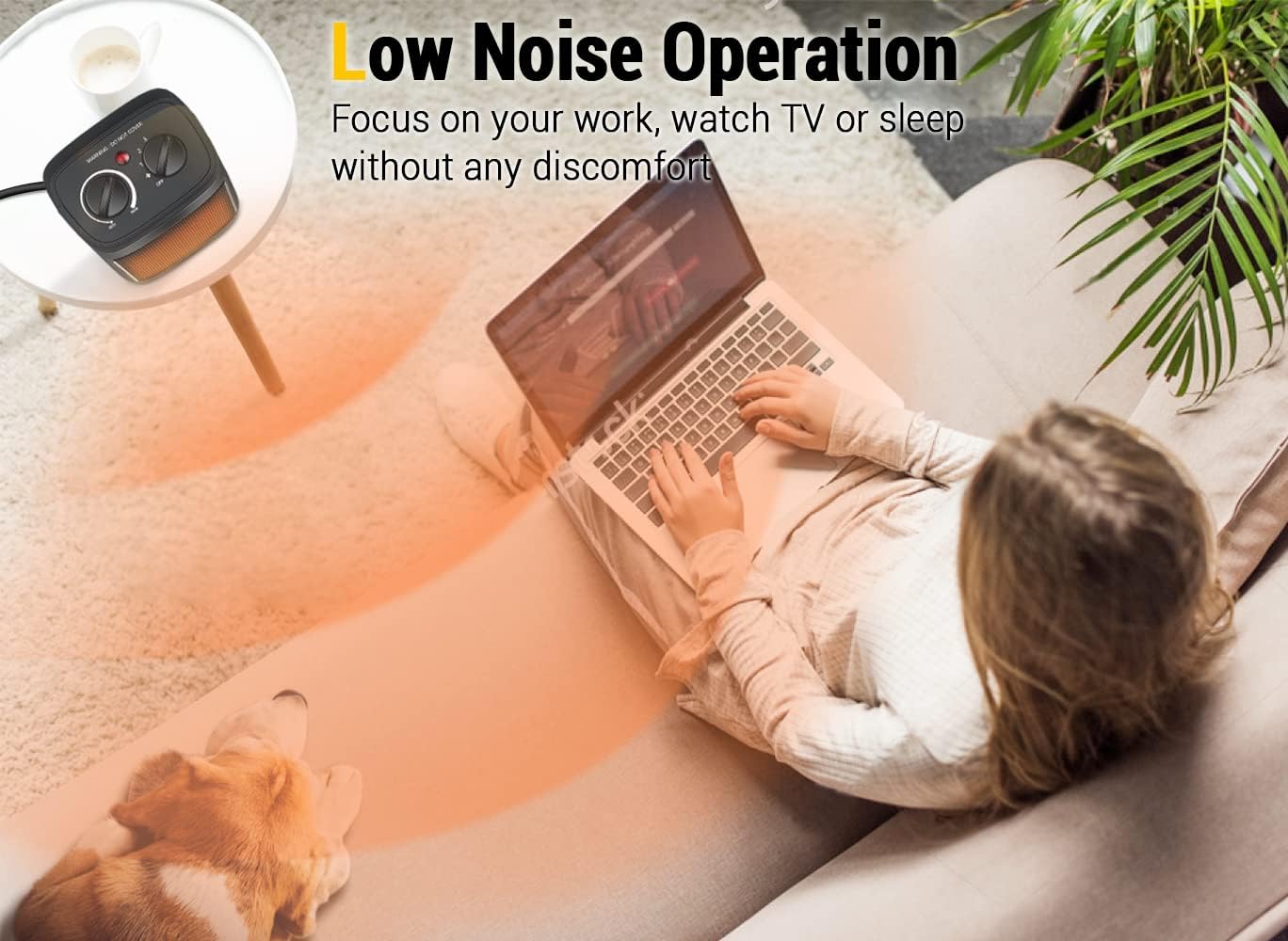 Aikoper 1500W Electric Space Heater with Thermostat and Fan Modes
