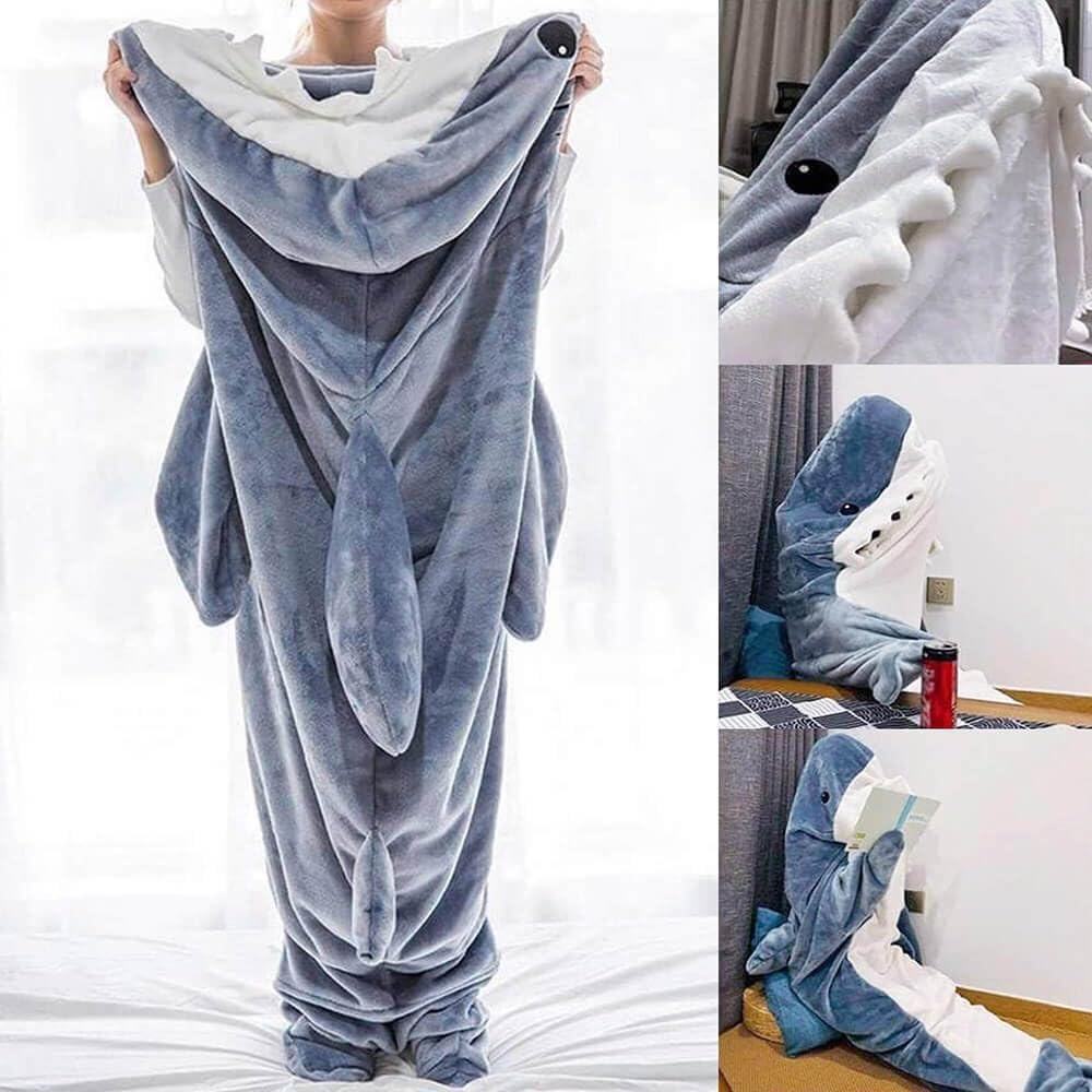 Shark Blanket Hoodie Onesie for Adult and Kid