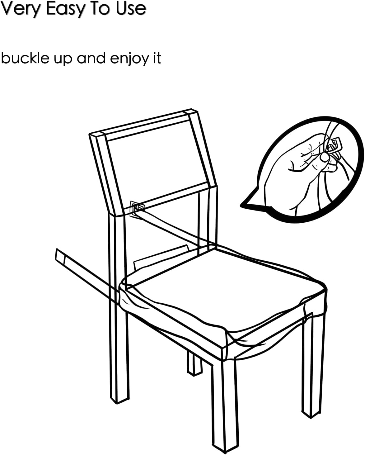 4 Pack Plastic Dining Chair Seat Covers with Adjustable Belt Strap
