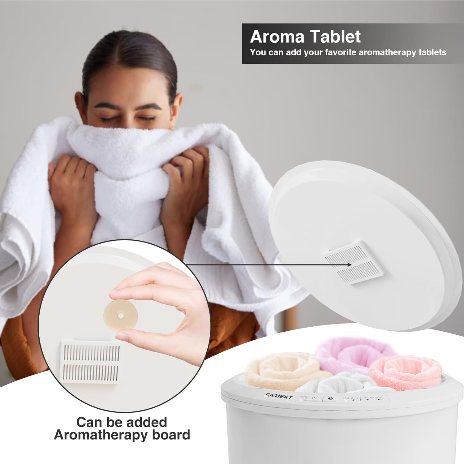 SAMEAT Heated Towel Warmer for Bath - 2 Towels Auto Shut Off