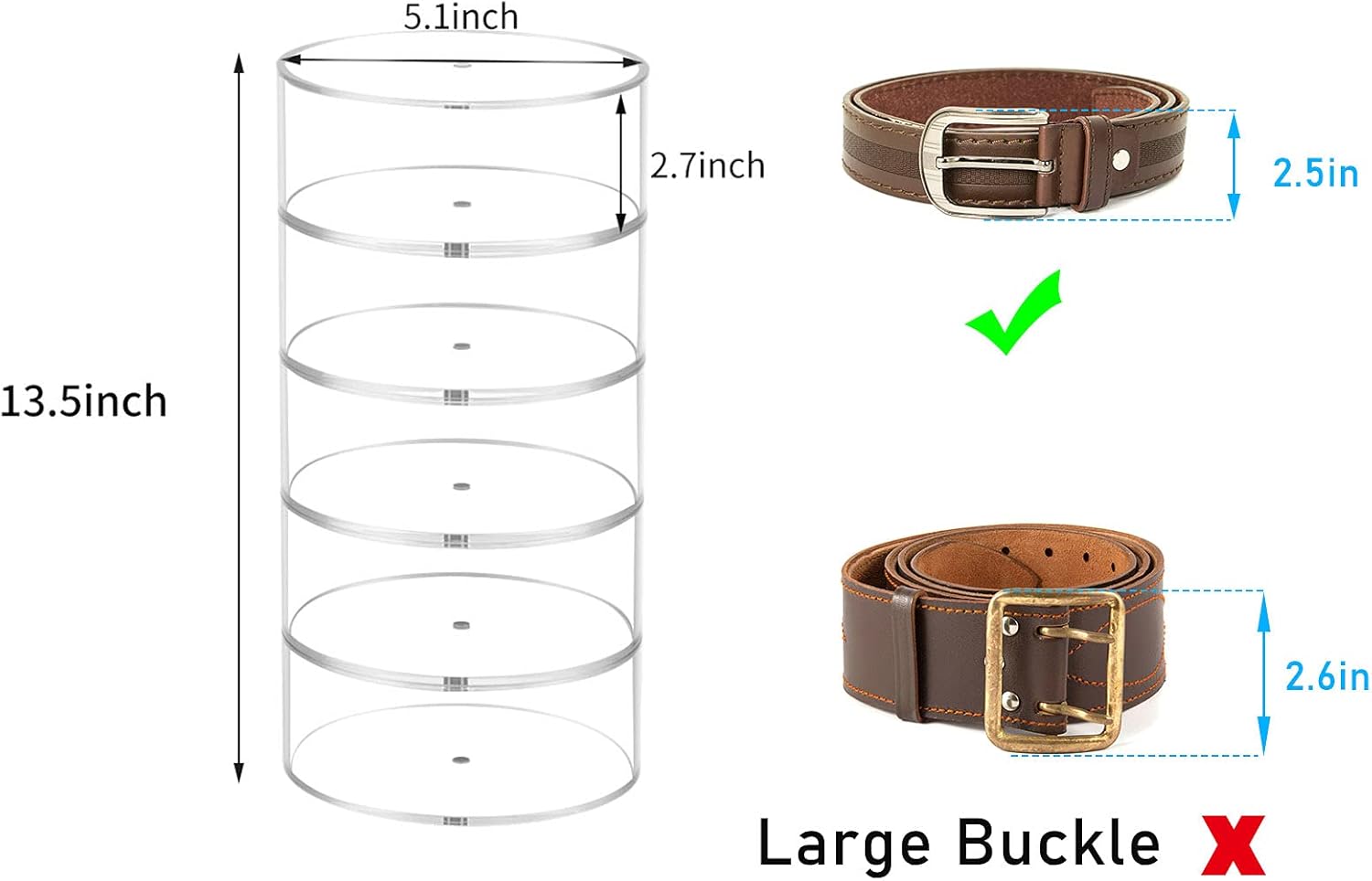 FEMELI Belt Organizer with 5 Layers and Magnet