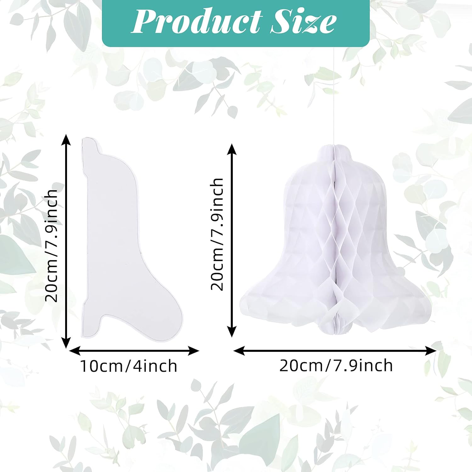 Leitee 12 Piece White Honeycomb Bells Decorations