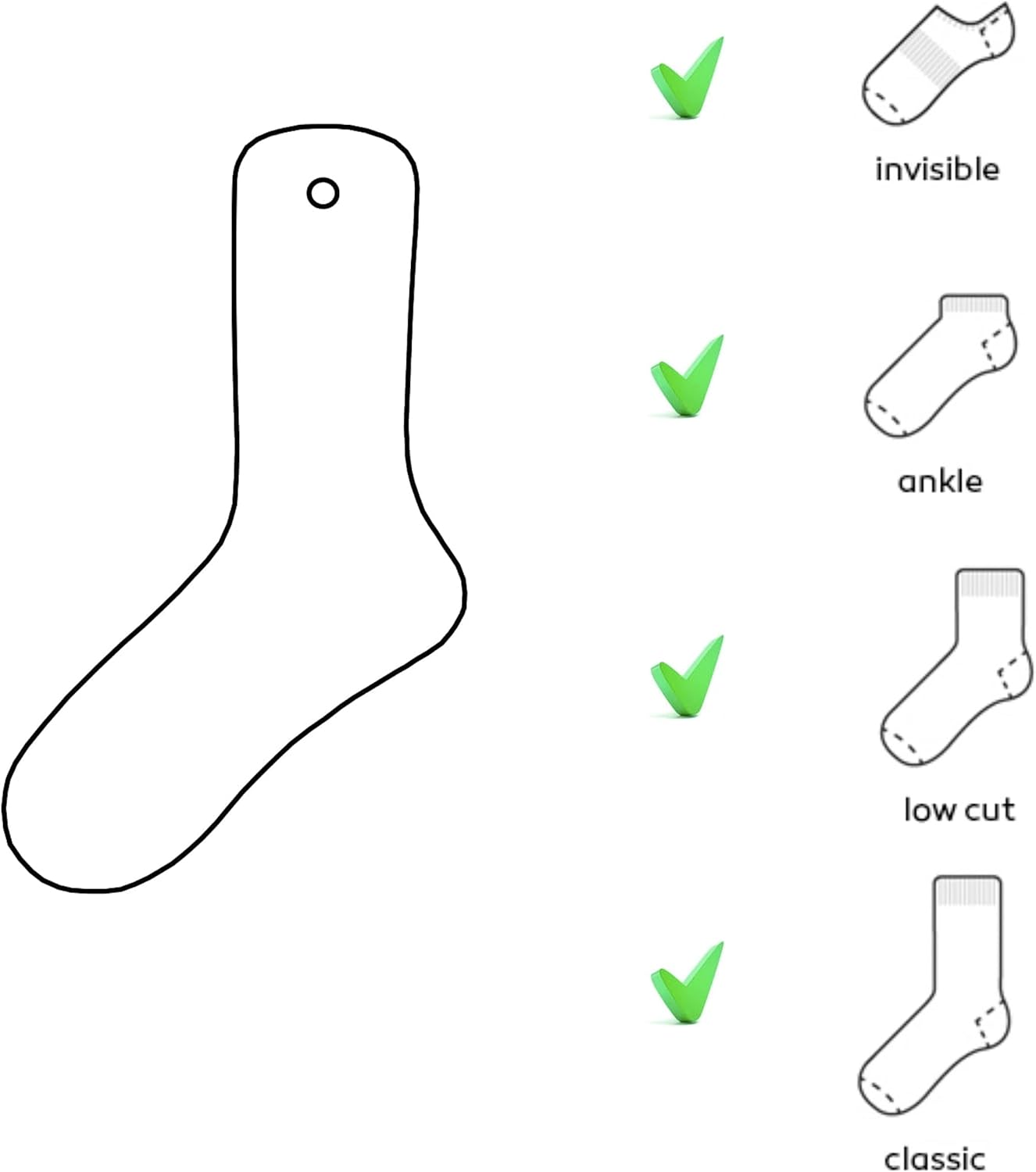 TATYZ Cardboard Sock Inserts for Organization and Display - 10 PCS Small