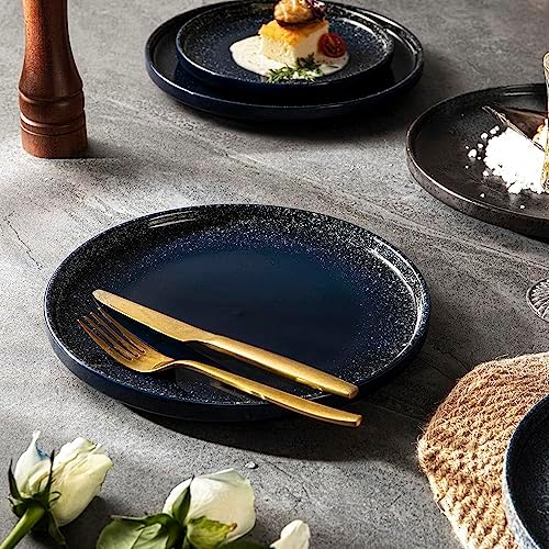 SQS CERAMICS Dinner Plates Set of 6 Navy Blue