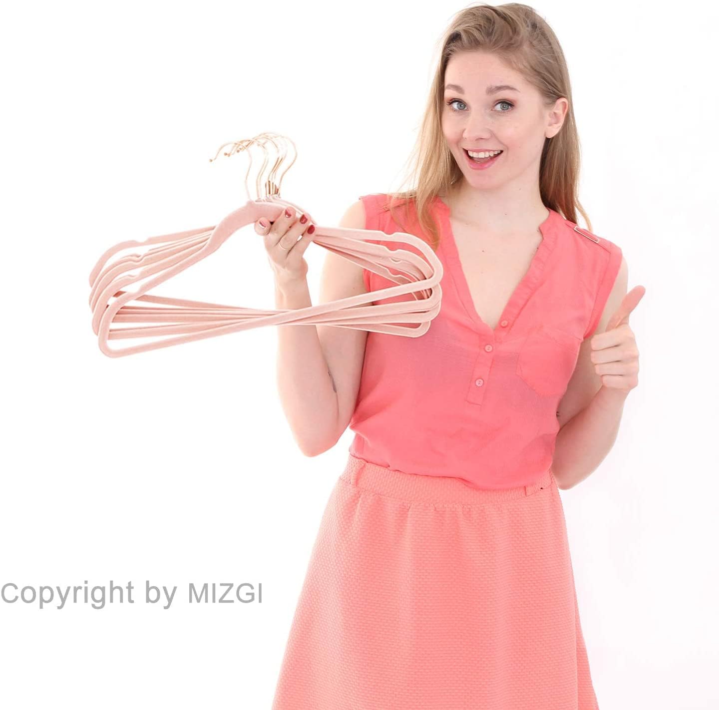 MIZGI Premium Velvet Hangers 30 Pack Swivel Hooks