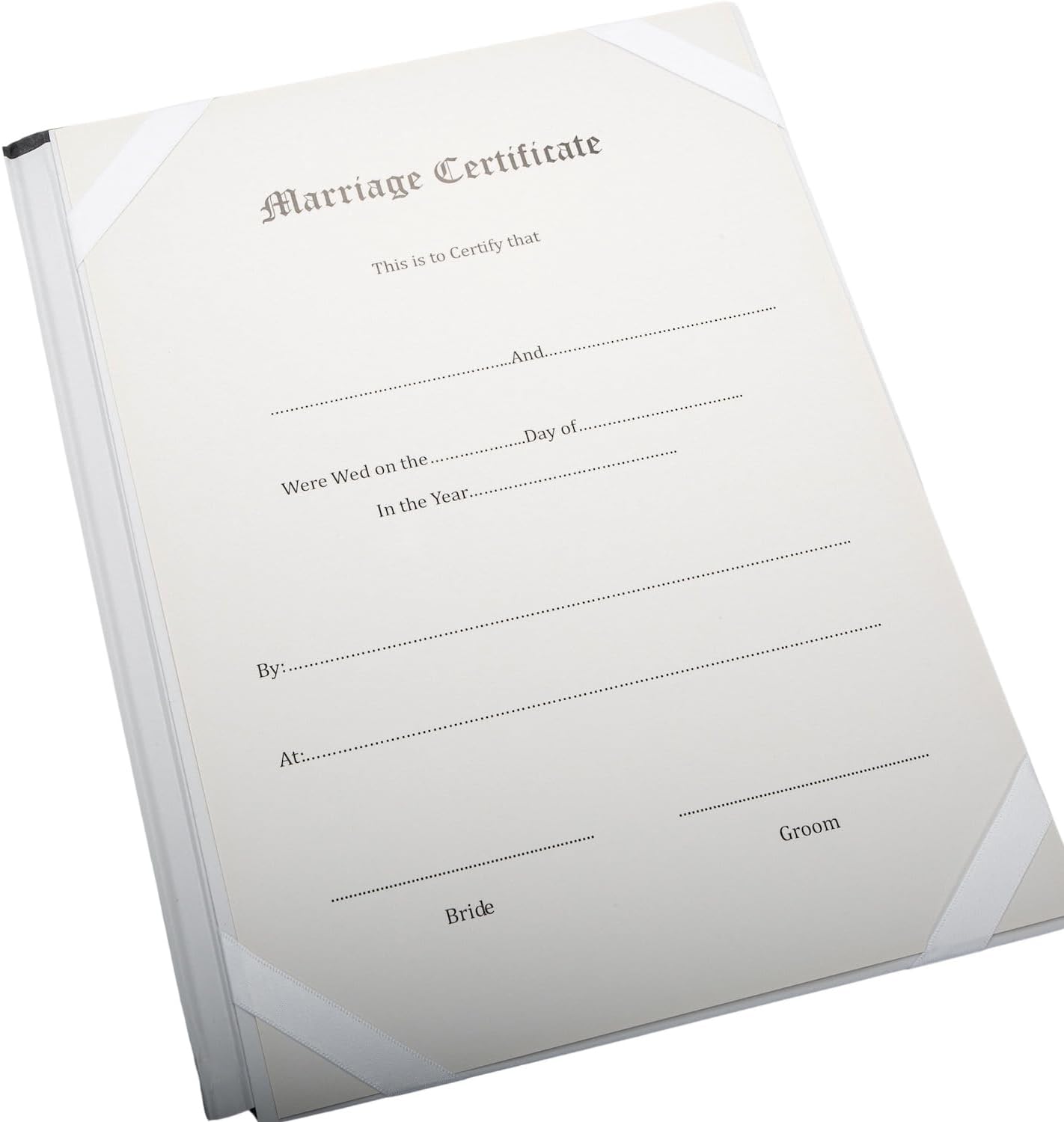 Happy Homewares Graphite Black Satin Wedding Certificate Holder with Silver Foil Flowers
