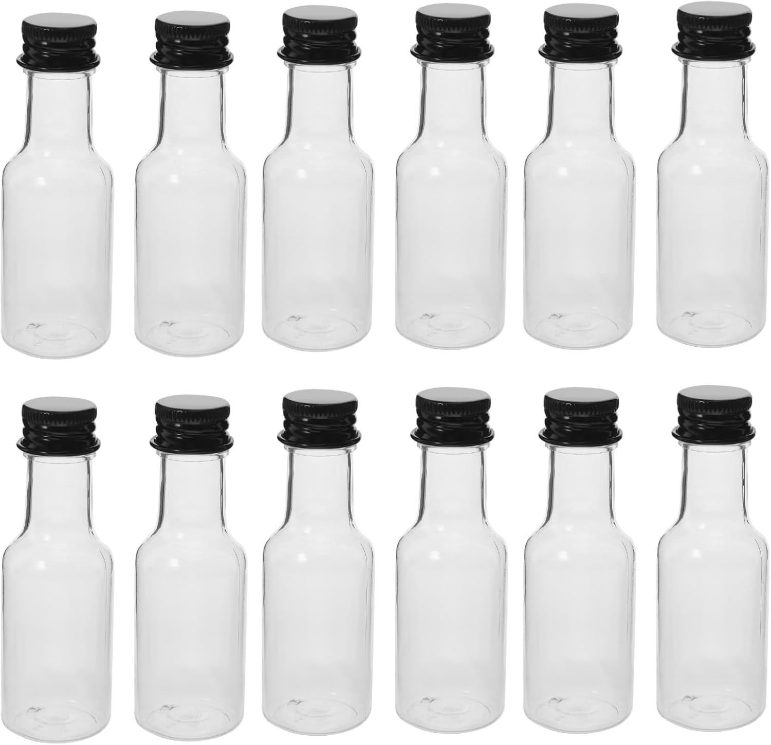 24pcs Mini Plastic Bottles with Aluminum Caps for Creative Drinks and Parties