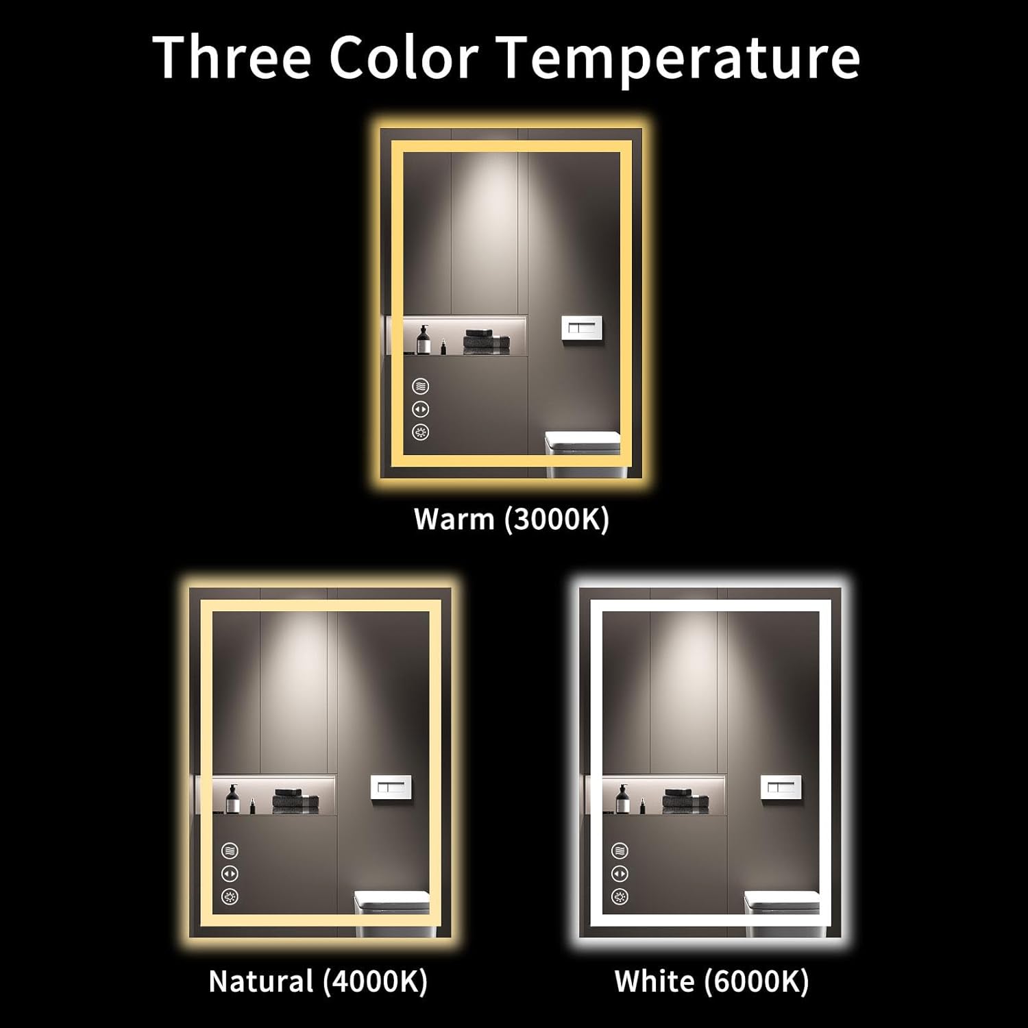 LOAAO 24X32 LED Bathroom Mirror with Lights and Anti-Fog
