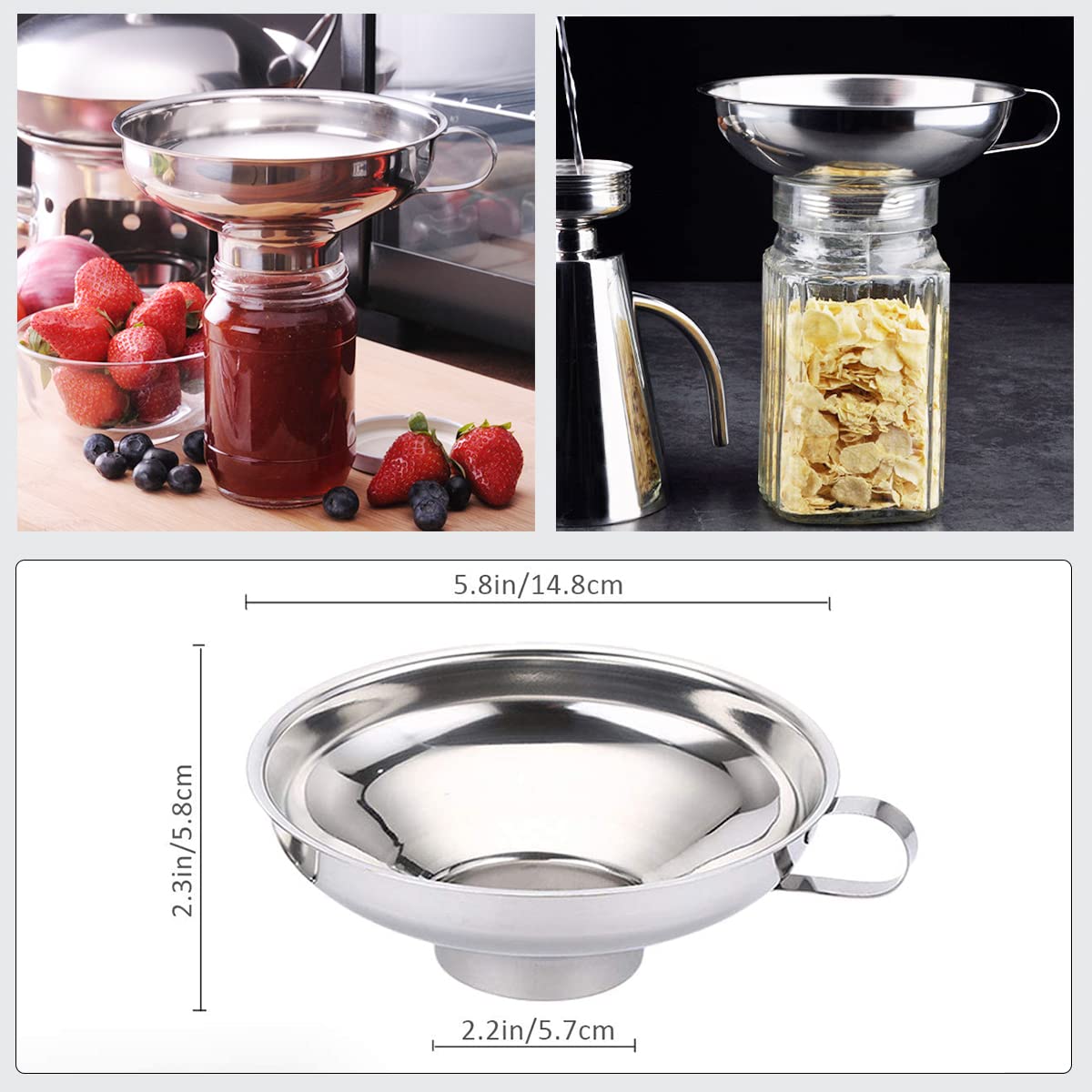 CADAVO Stainless Steel Canning Funnel for Mason Jars