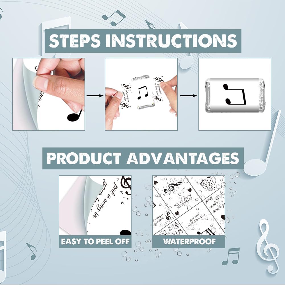 Arricraft 120 Pcs Musical Note Candy Wrappers