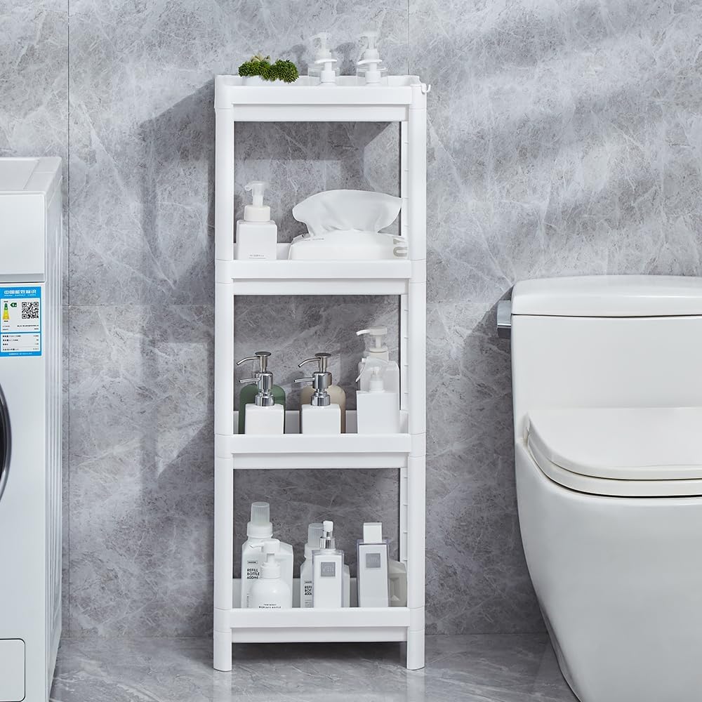 HIEEY 4 Tier Bathroom Shelf Organizer Unit