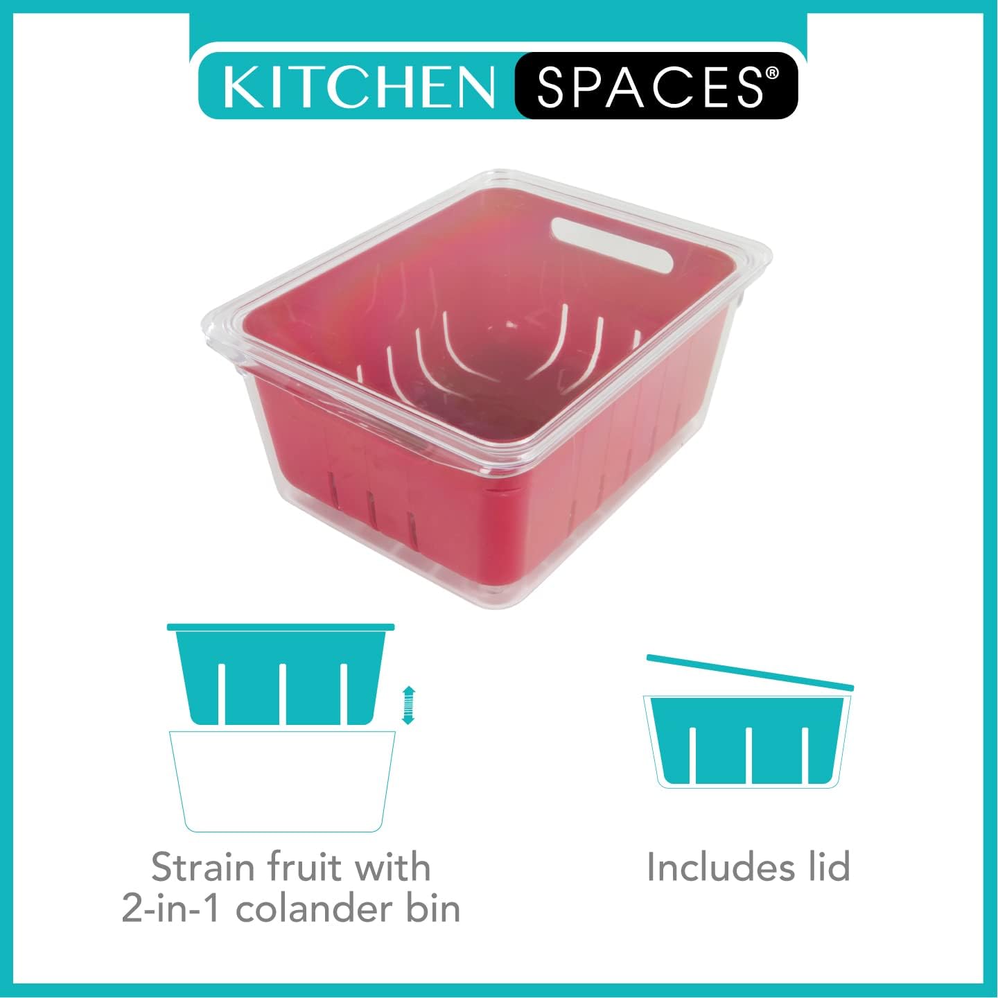 Kitchen Spaces KSCB12-AMZ Red Clear Stackable Colander Bin