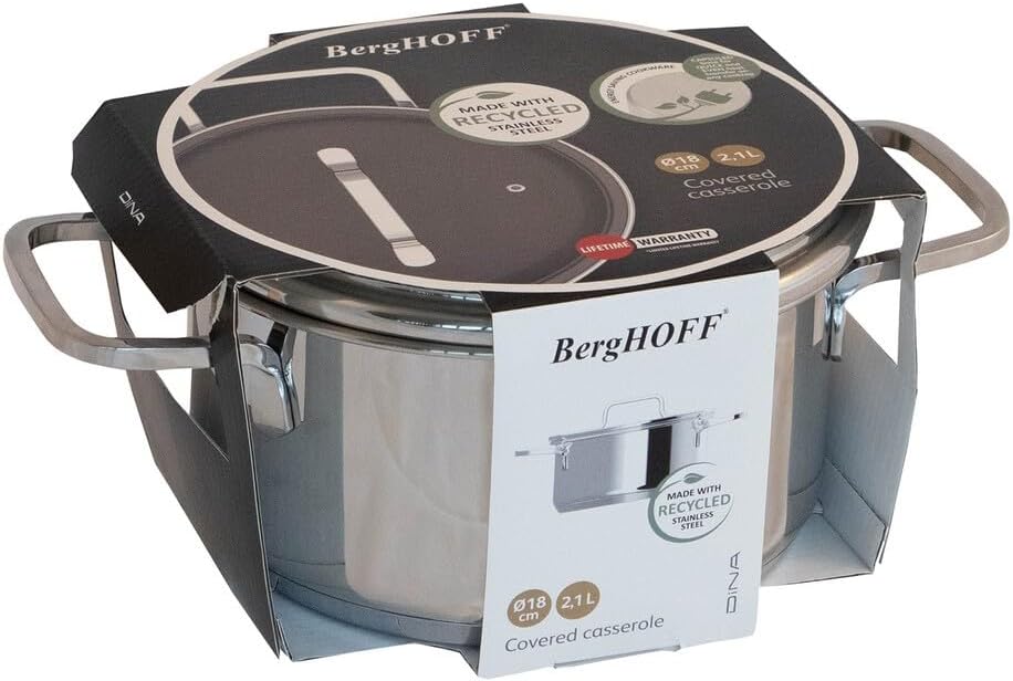 Berghoff 725in Stockpot with Glass Lid and Comfort-Grip Handle