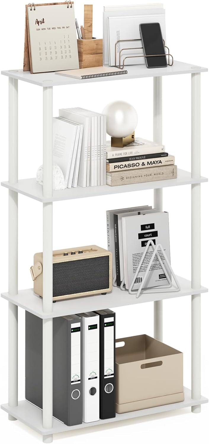 Furinno 4-Tier Multipurpose Shelf Display Rack White