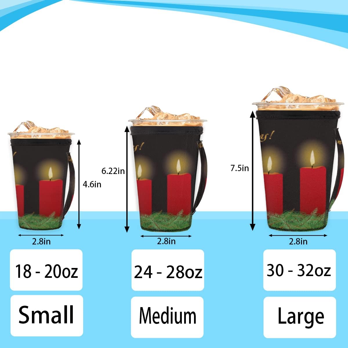 Reversible Iced Coffee Cup Sleeve With Handle
