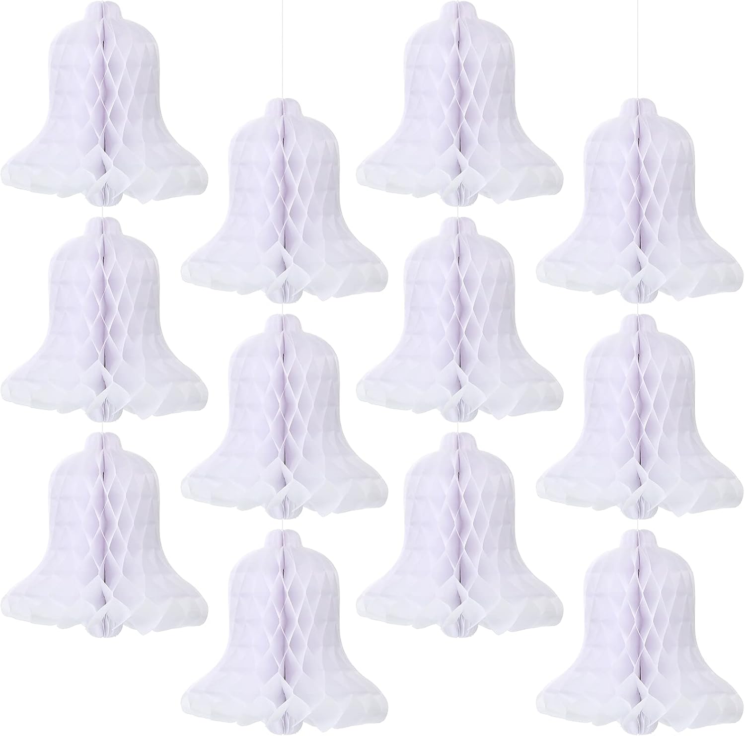 Leitee 12 Piece White Honeycomb Bells Decorations