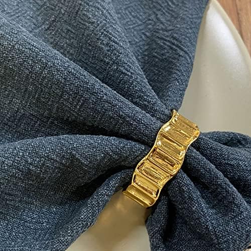 Gold Napkin Rings Set of 6 Shiny Table Decor