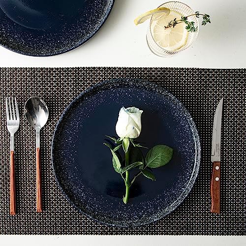 SQS CERAMICS Dinner Plates Set of 6 Navy Blue