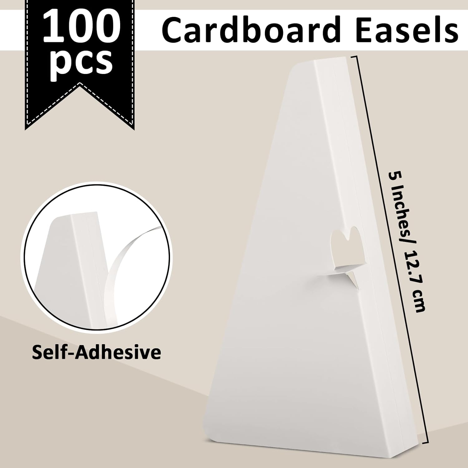 100 PCS 5 Inch Self Stick Cardboard Easel Backs
