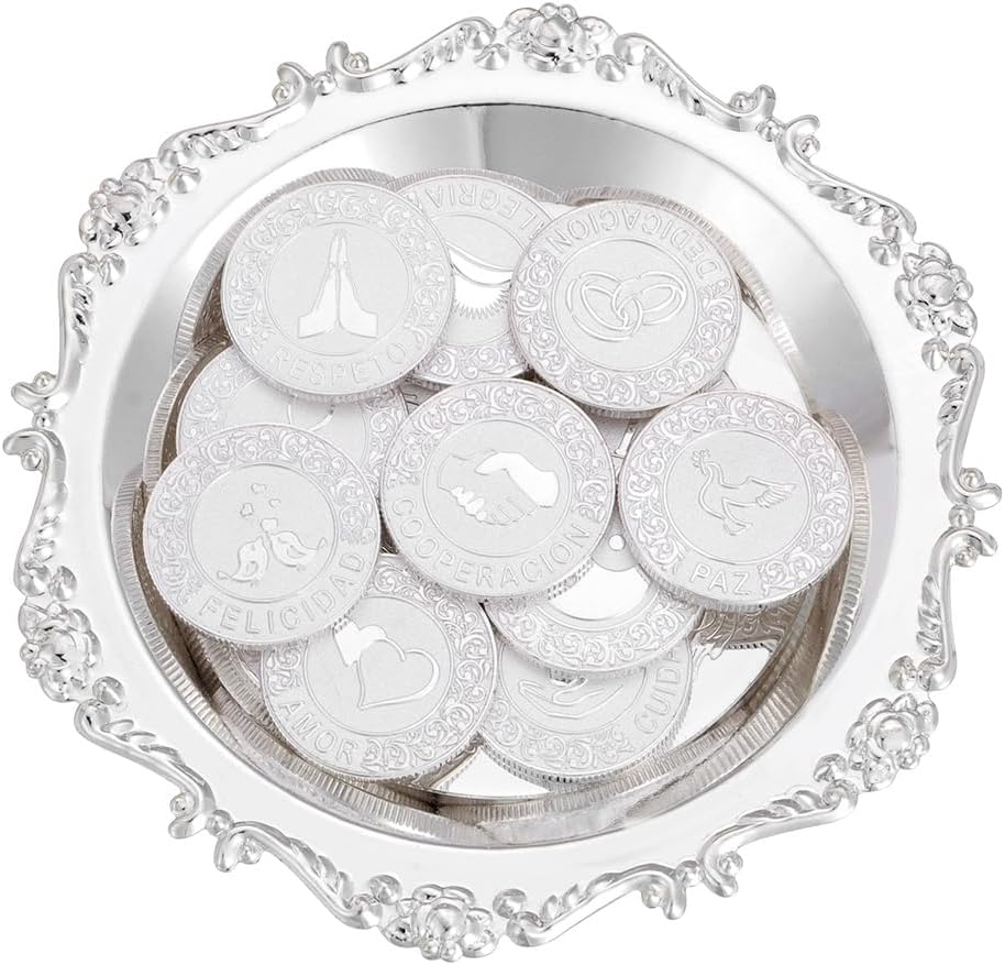 TINGKU Silver Wedding Coins Set for Catholic Ceremony