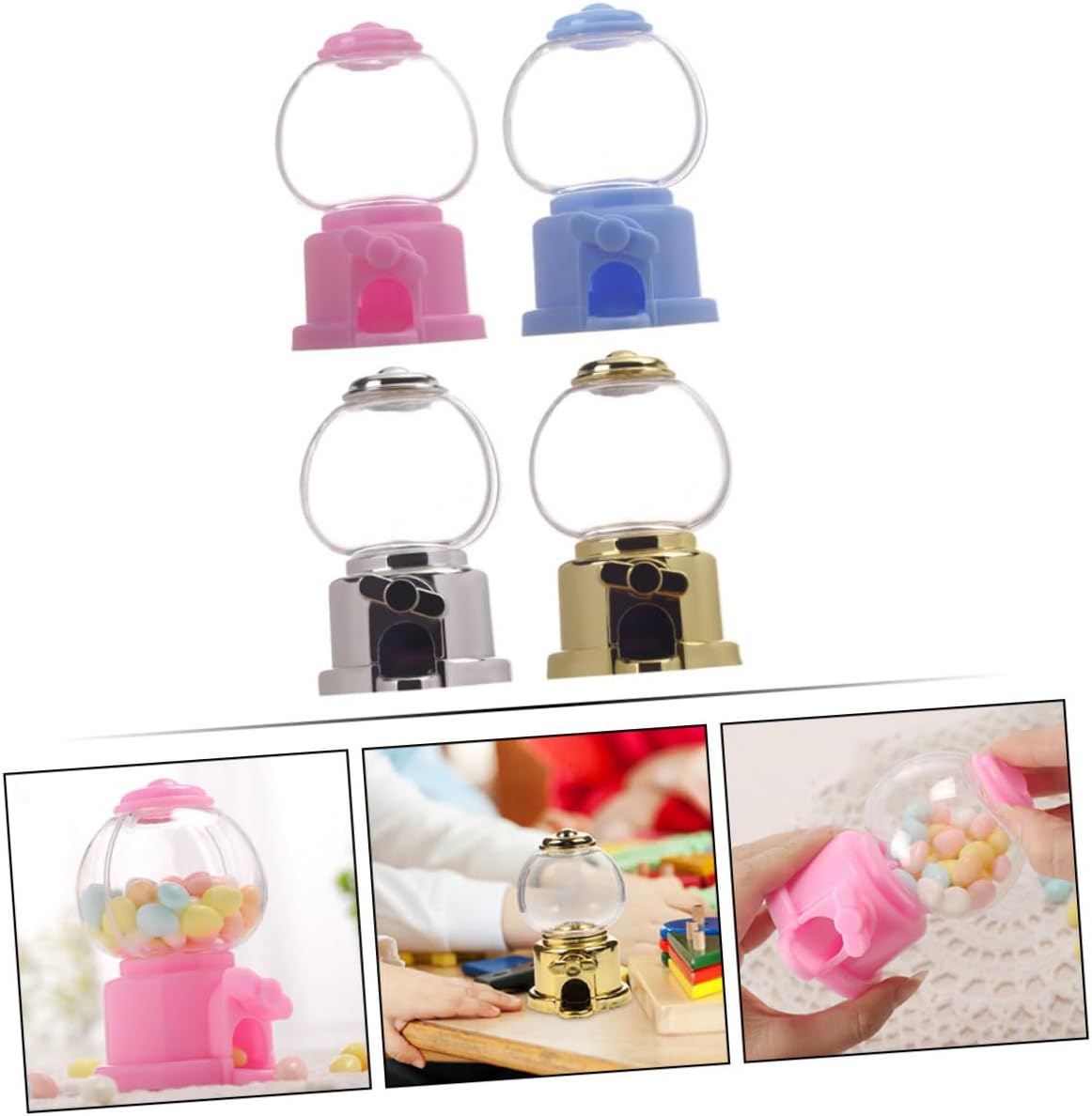 Wakauto 3 Sets Candy Dispenser Gumball Machine for Parties Events