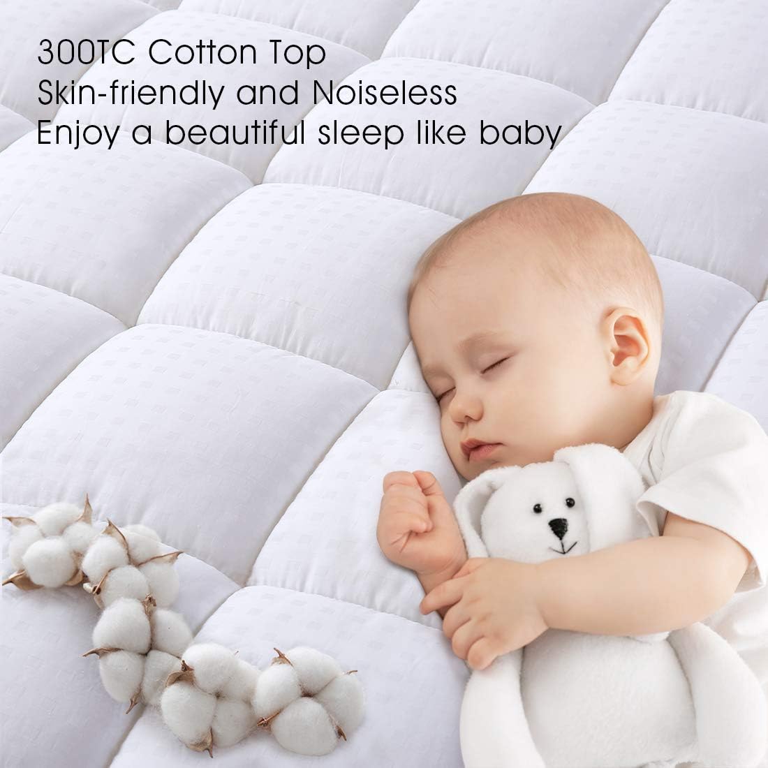 EASELAND Queen Mattress Pad 60x80 Inch Deep Pocket Cooling Topper