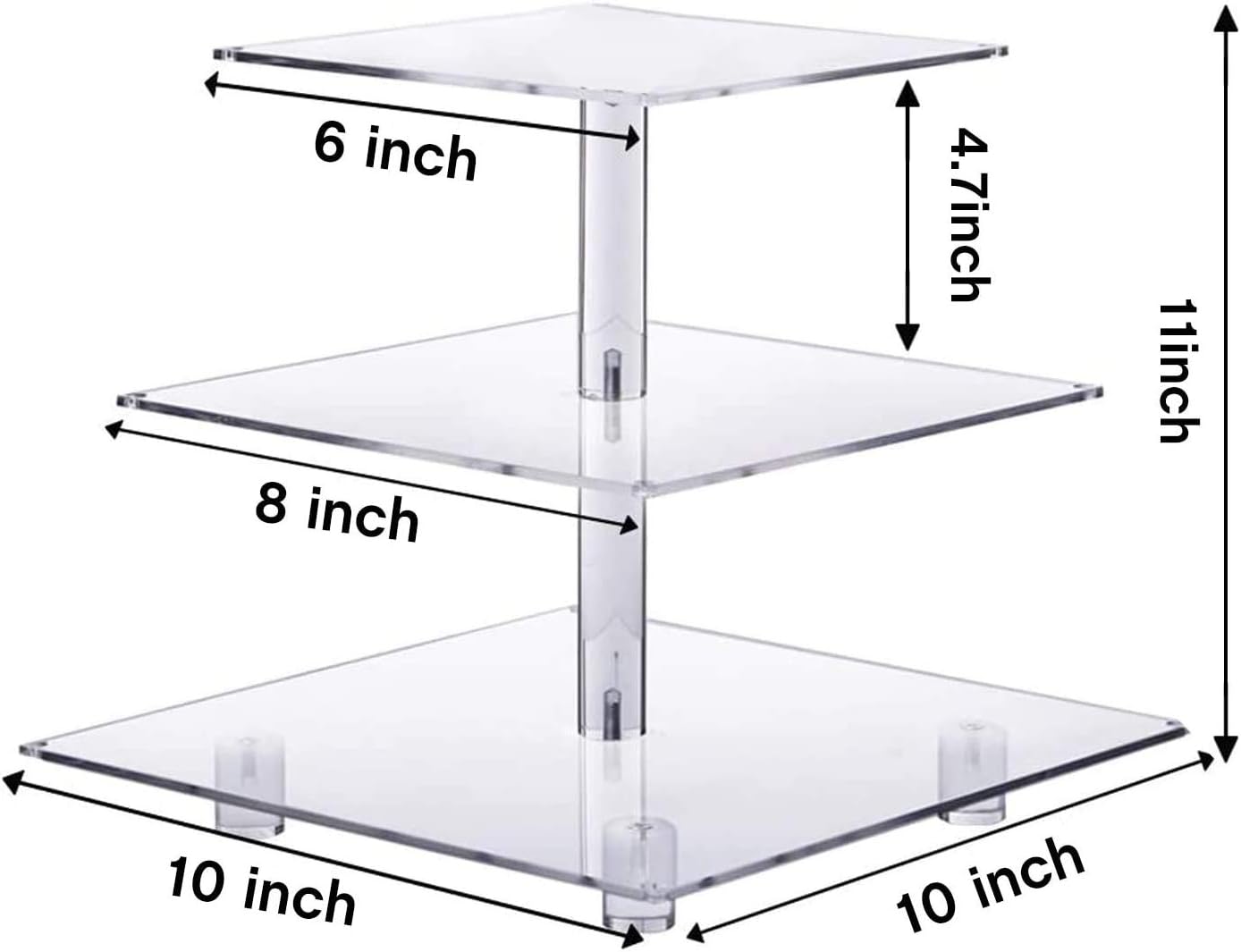 YestBuy 3 Tier Clear Cupcake Stand with LED Light Yellow