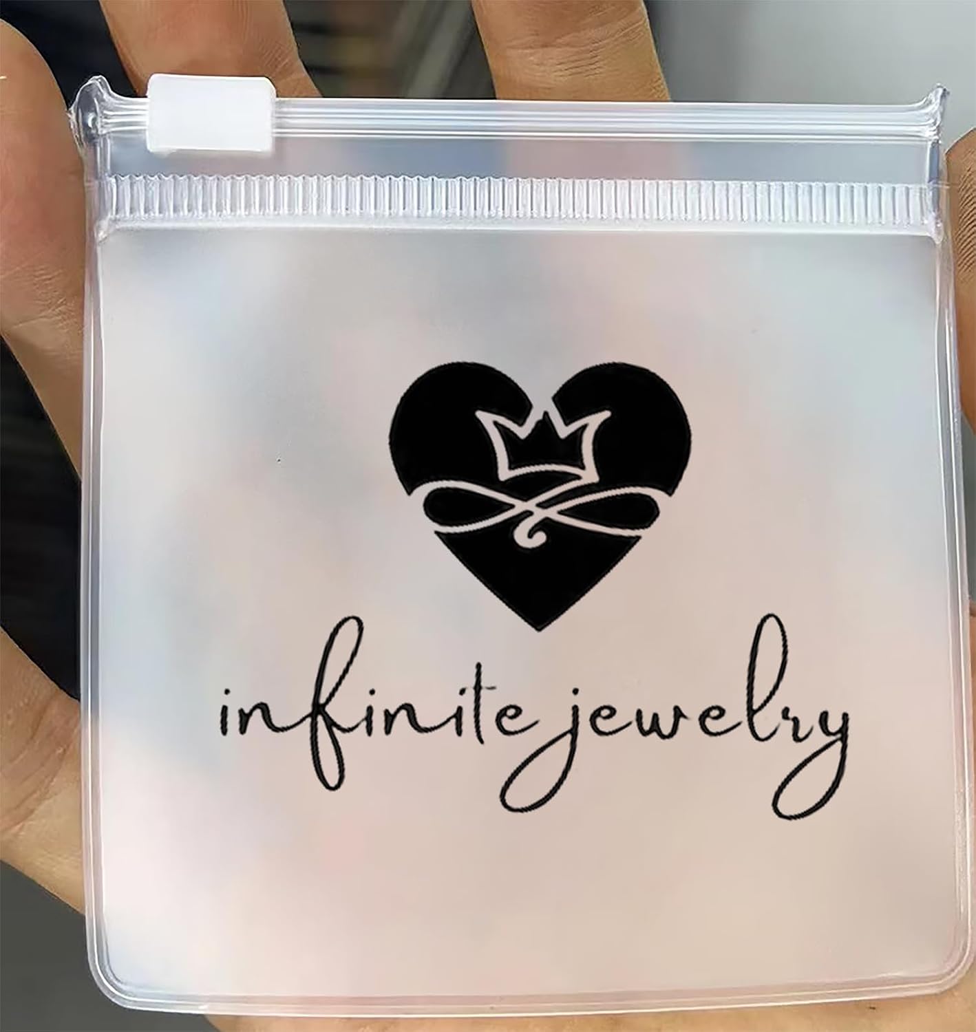 Customizable Frosted Jewelry Zipper Bags 8x8cm