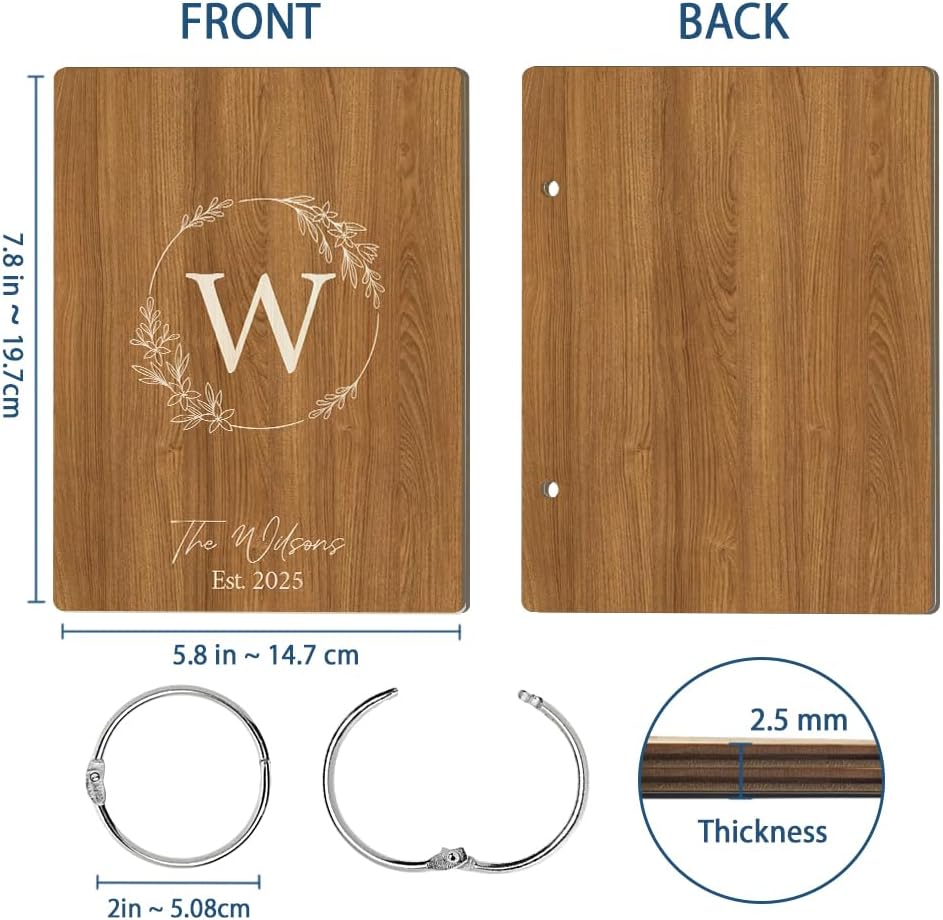 La Boda Personalized Wedding Card Holder Wooden Photo Album with Metal Buckles