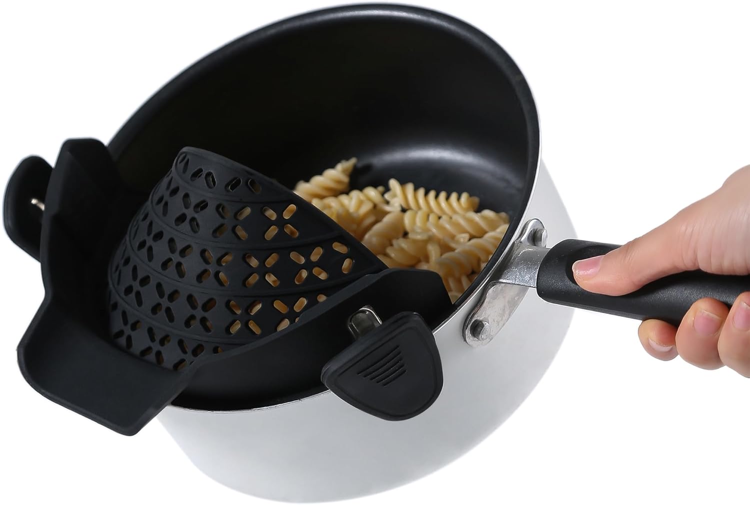 RIGORIZE Clip On Strainer Silicone for Pots and Pans