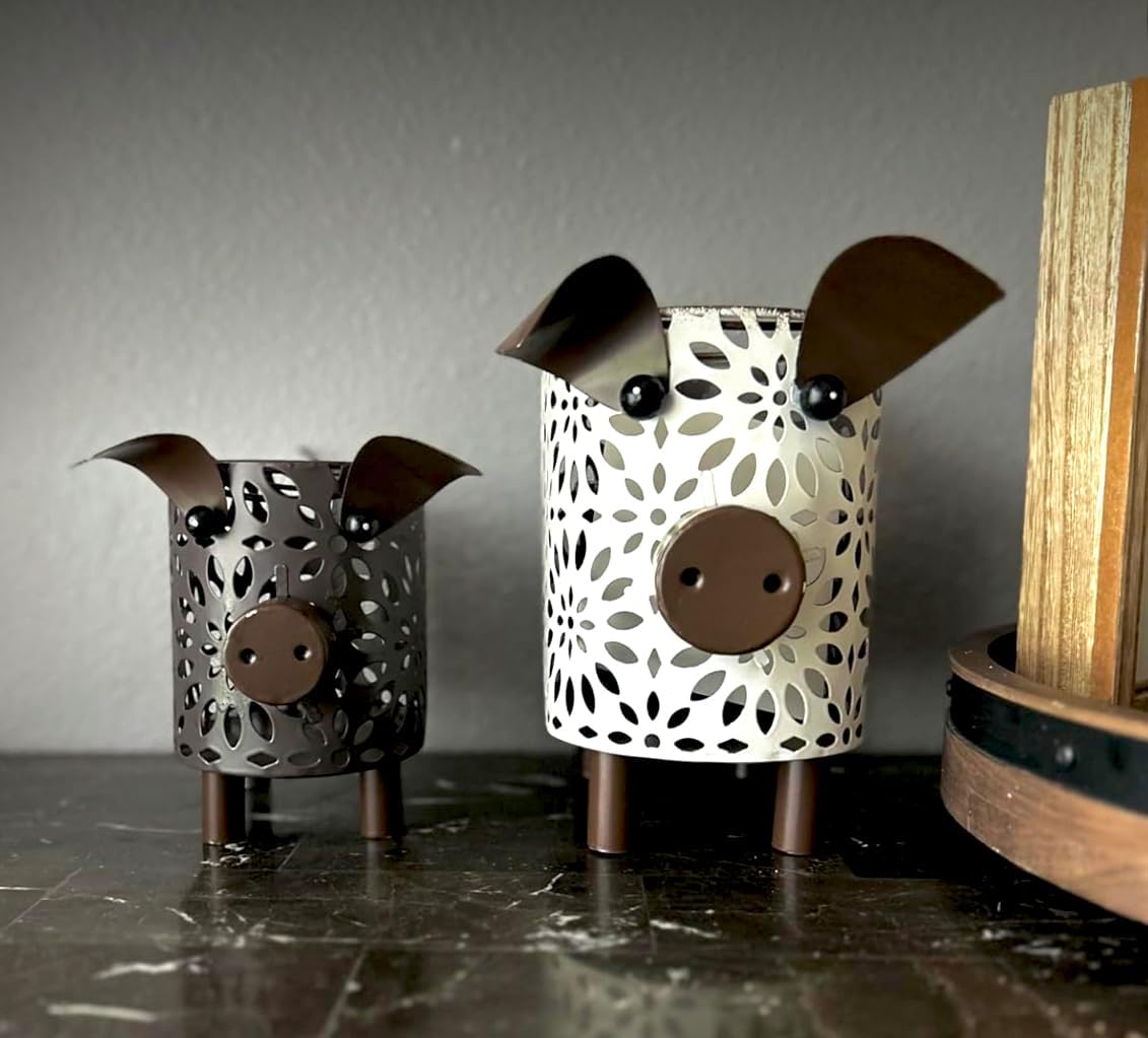 GIFTME 5 Farmhouse Metal Storage Baskets Set with Handles