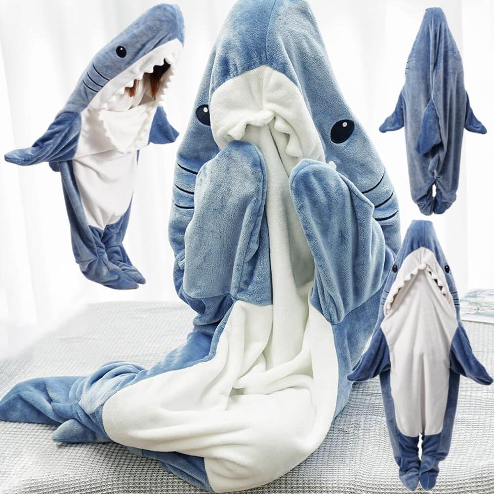 Shark Blanket Hoodie Onesie for Adult and Kid