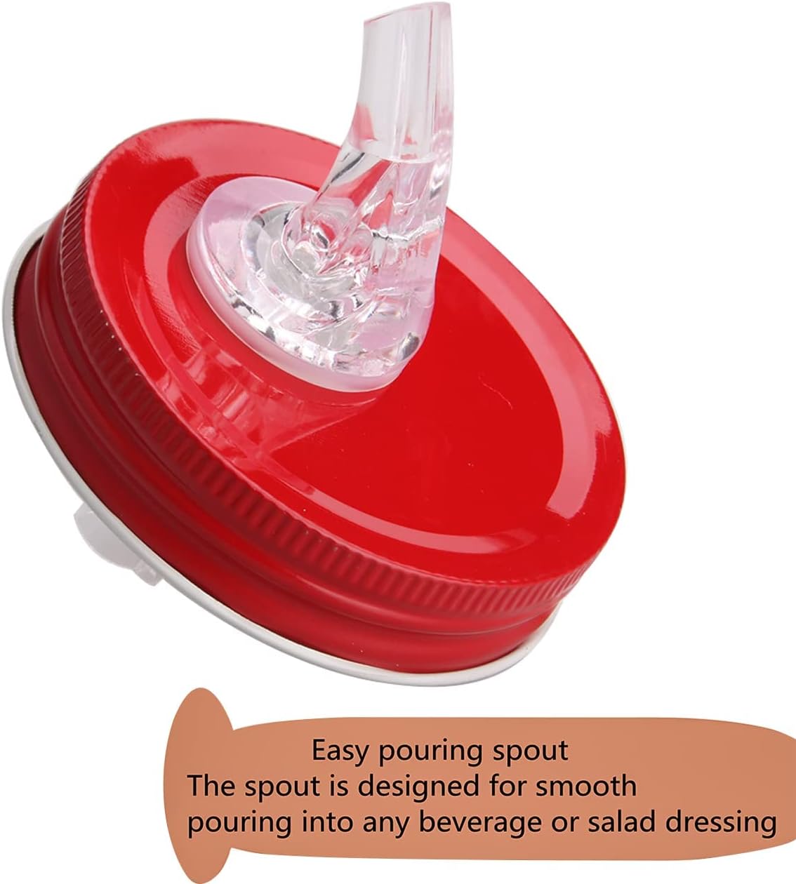 Free Flow Mason Jar Pour Spouts 4-Pack with Red Lids