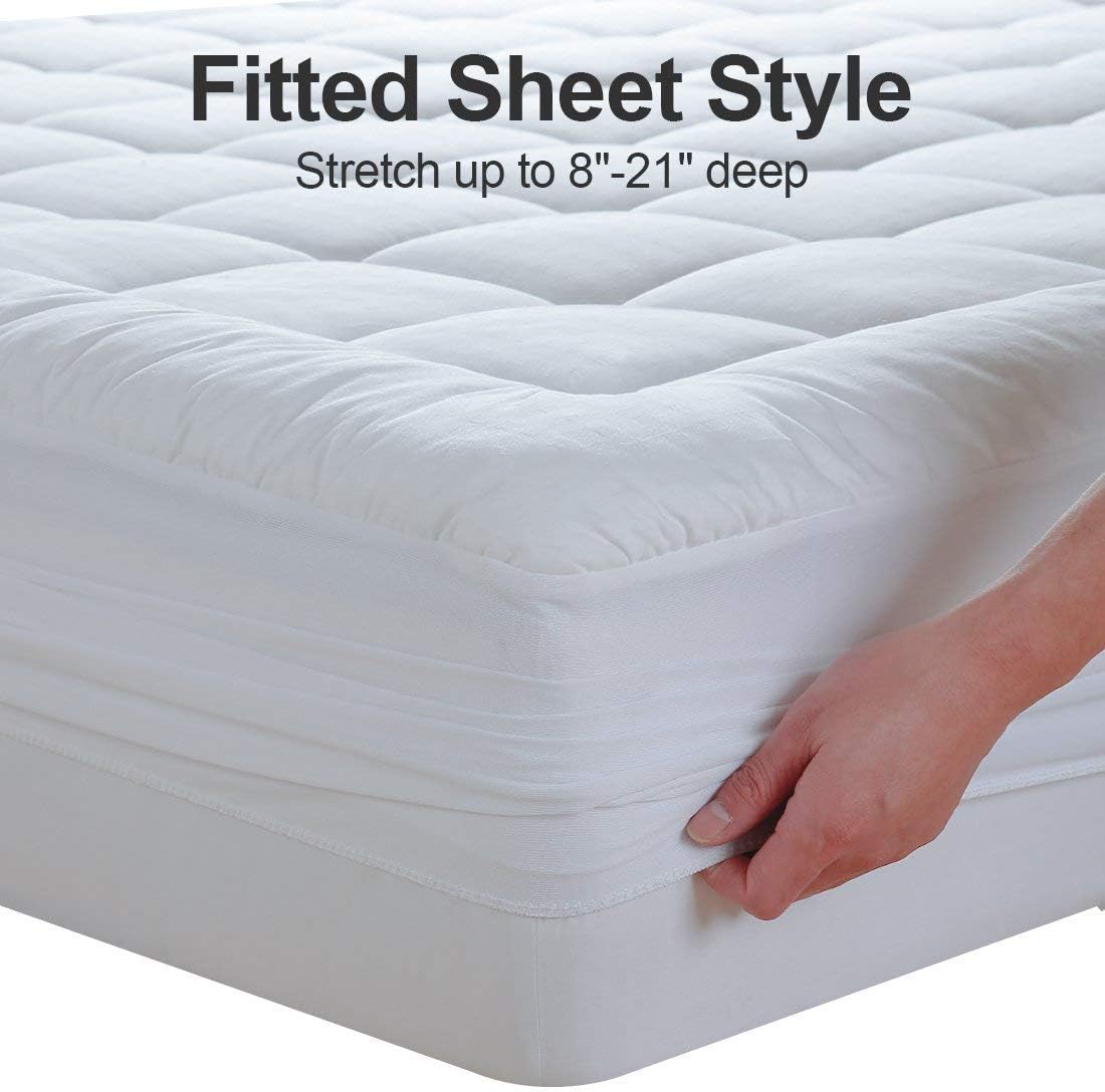 EASELAND Queen Mattress Pad 60x80 Inch Deep Pocket Cooling Topper