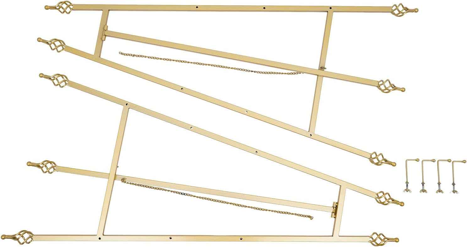 2 Pcs Large Gold Wedding Display Easel with 6 Adjustable Hooks