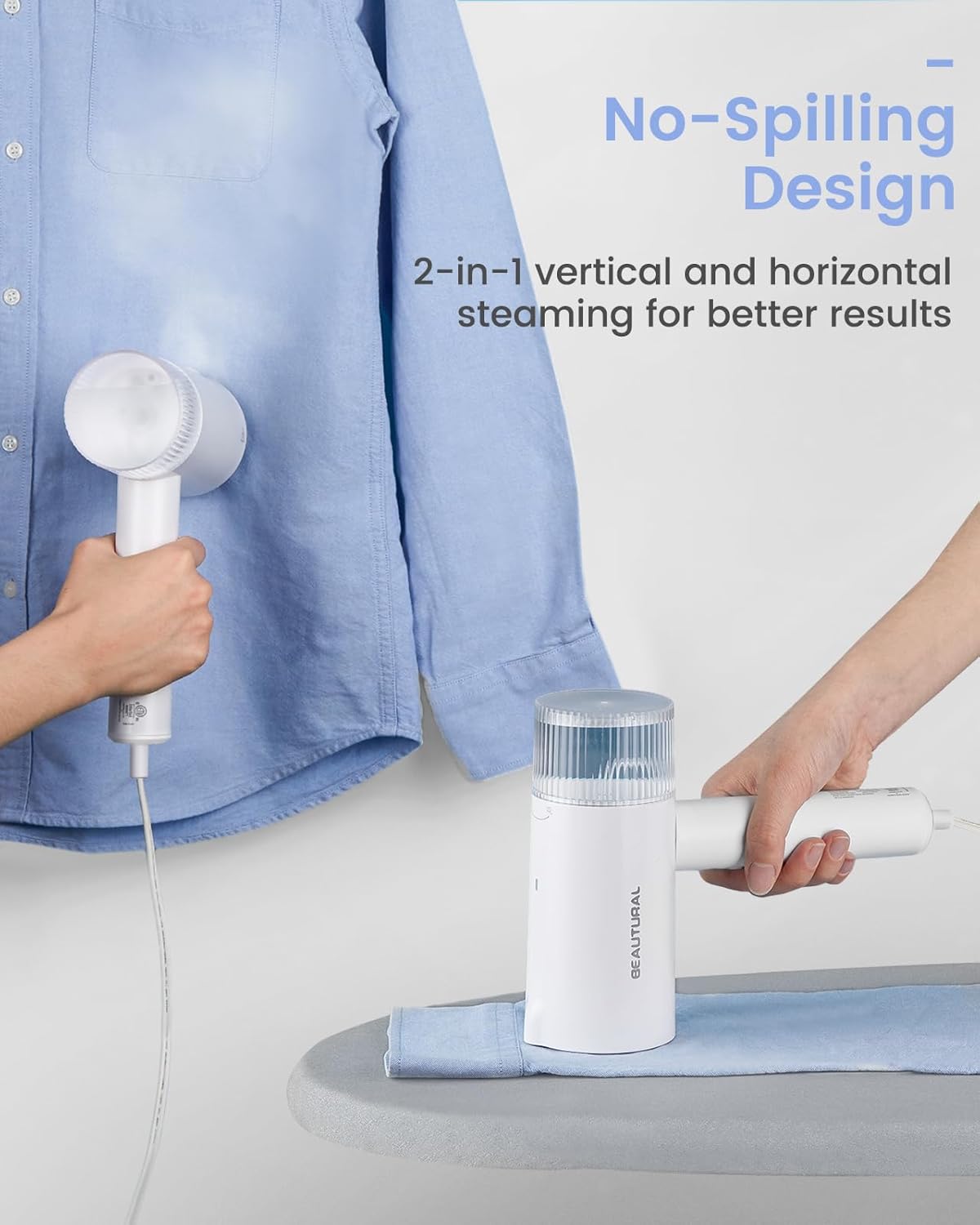 BEAUTURAL Portable Garment Steamer Foldable and Handheld