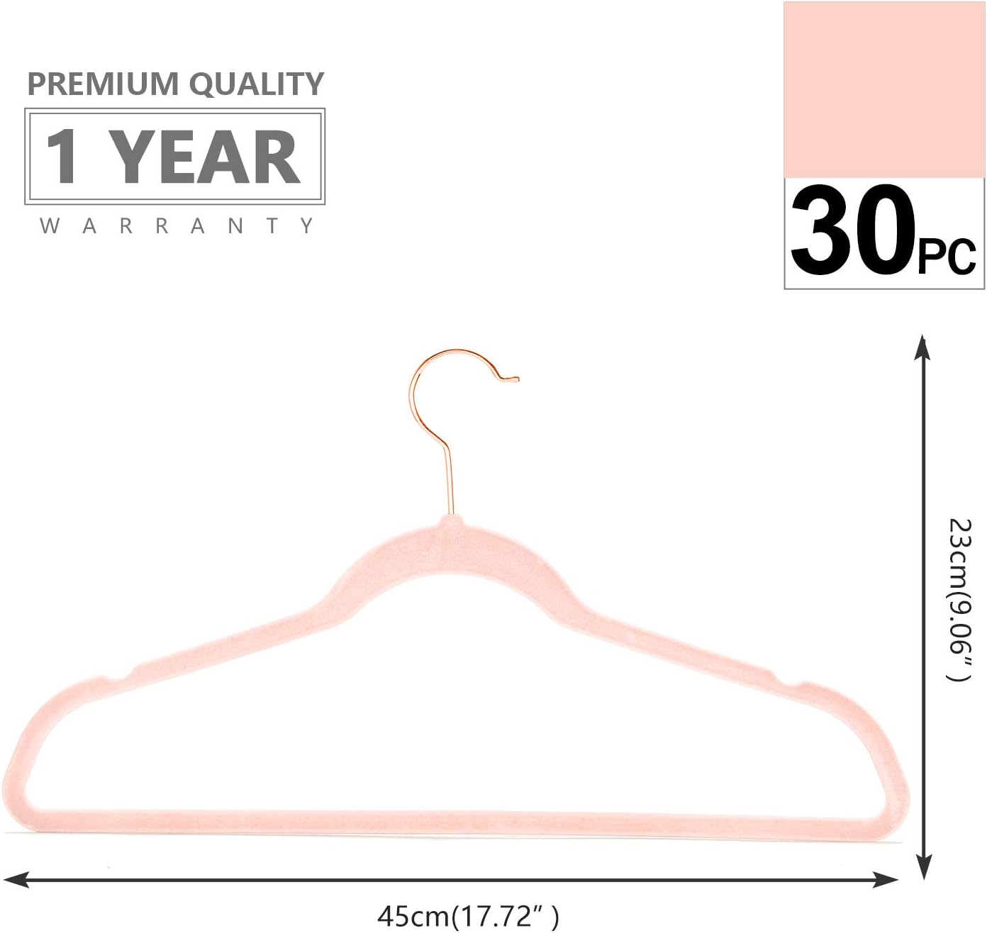 MIZGI Premium Velvet Hangers 30 Pack Swivel Hooks