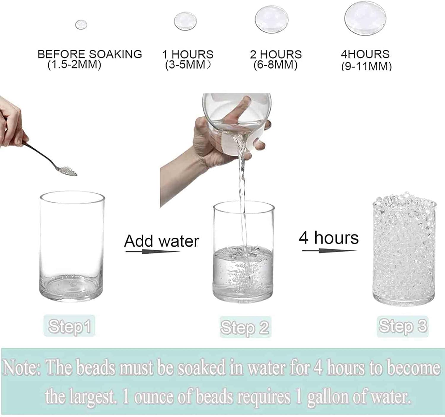 FALAMON 140000 Clear Water Gel Beads for Vase Fillers