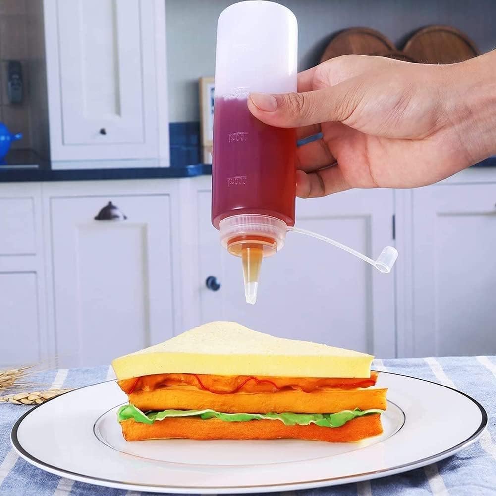 Abnaok 2 Pack 8 oz Squeeze Condiment Bottles with Twist Cap
