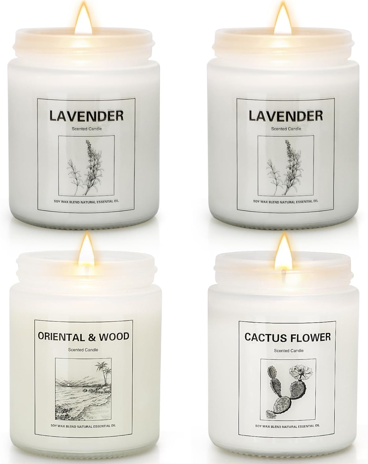 THORNWOLF 4 Pack Scented Candles Lavender